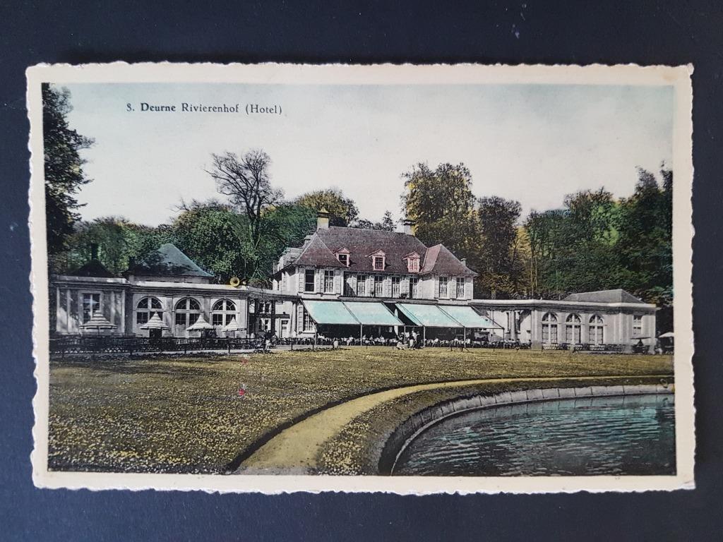 Postkaart Deurne Rivierenhof Hotel, Ophalen of Verzenden, 1940 tot 1960, Gelopen, Antwerpen