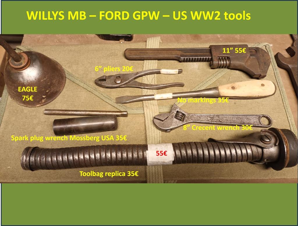 Willys MB Ford GPW jeep tools WW2, Ophalen of Verzenden, Landmacht, Overige typen