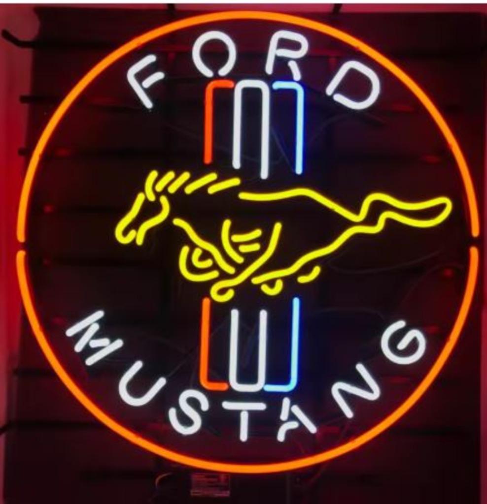 Ford Mustang neon en veel andere mooie garage showroom neons, Ophalen of Verzenden, Nieuw, Lichtbak of (neon) lamp
