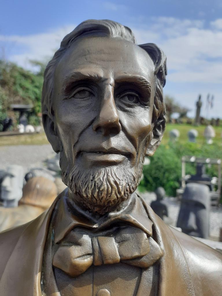 Gesigneerde bronzen buste van Abraham Lincoln, Antiek en Kunst, Antiek | Brons en Koper, Ophalen of Verzenden, Brons