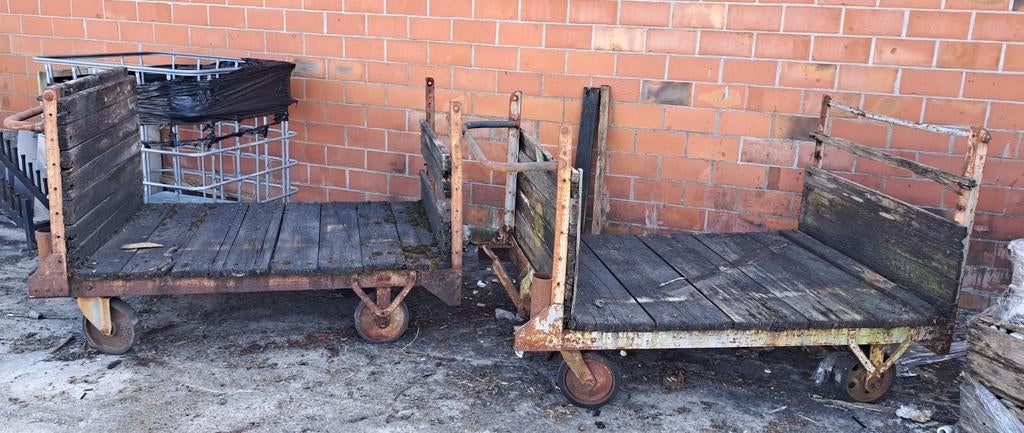 Kar karren industriele fabriekskarren, Antiek en Kunst, Ophalen