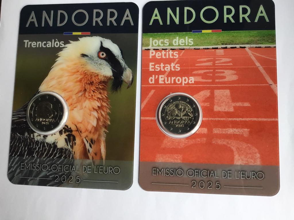 2025 Andorra lammergier en spelen in coincard, Ophalen of Verzenden, België, 2 euro