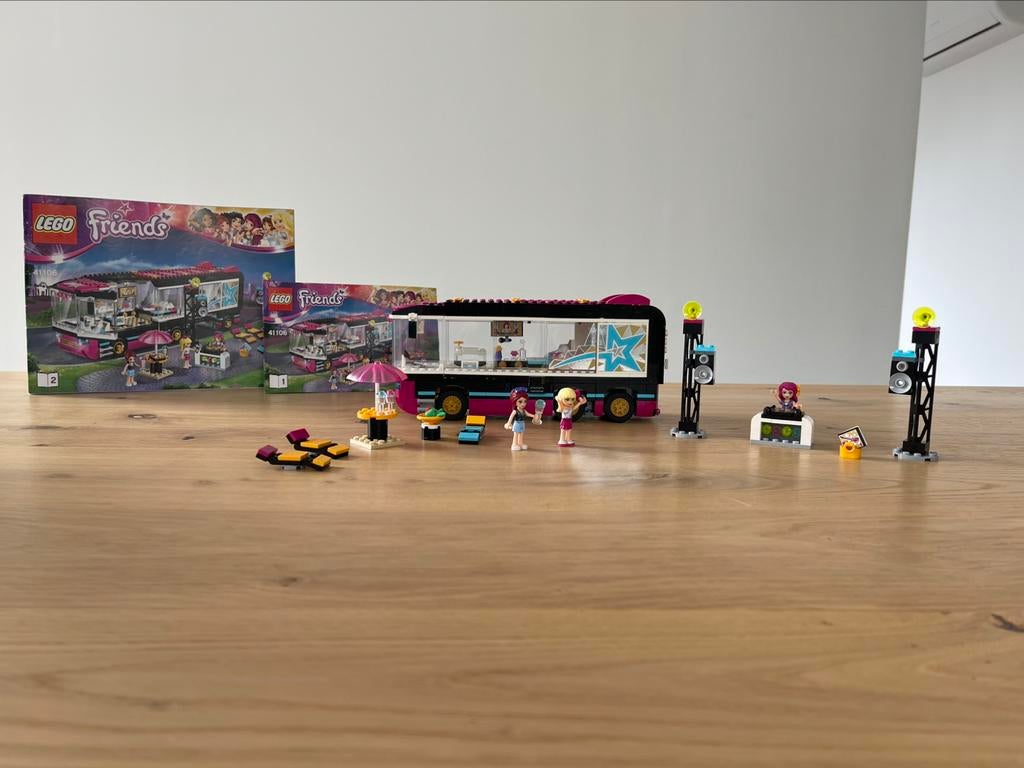 Lego Friends popster toerbus 41106, Ophalen of Verzenden, Zo goed als nieuw, Complete set, Lego