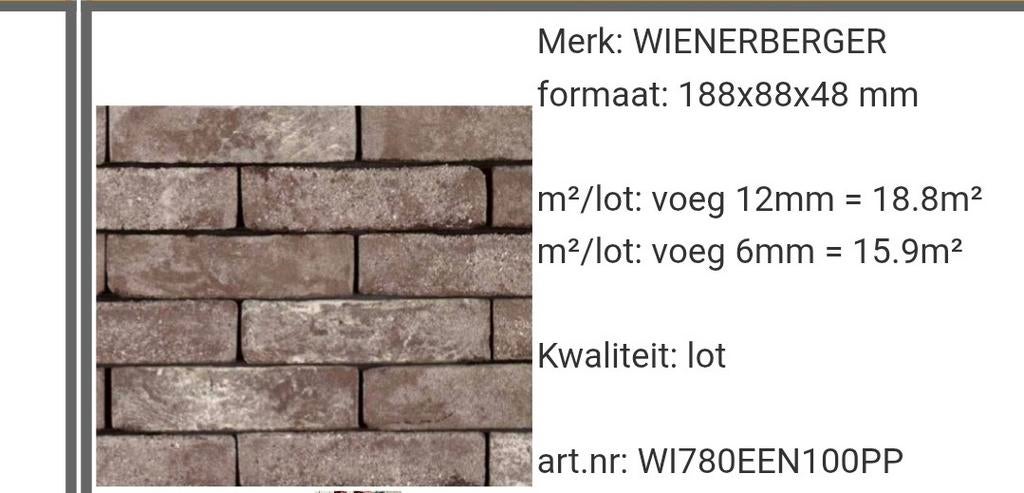 Wienerberger crome genuanceerd, Enlèvement