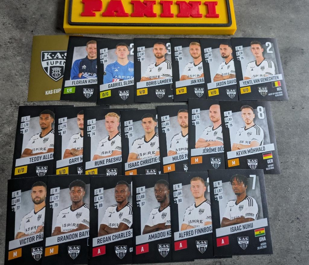20 AUTOCOLLANTS PANINI FOOTBALL 2023/24 - KAS EUPEN FOOT, Hobby & Loisirs créatifs, Autocollants & Images, Neuf, Enlèvement ou Envoi