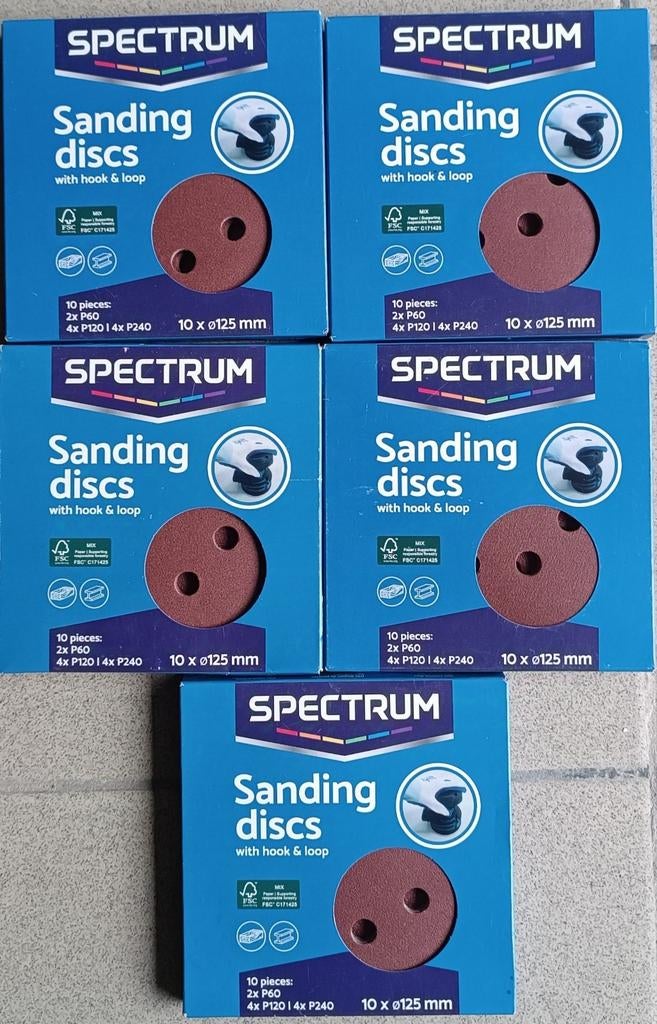 5 pakjes Spectrum schuurpapier 10 x 125 mm, Ophalen of Verzenden, Nieuw