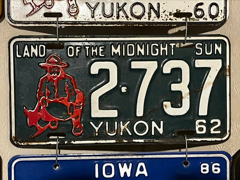 Ancienne plaque d’immatriculation de voiture Canada Yukon, Enlèvement ou Envoi