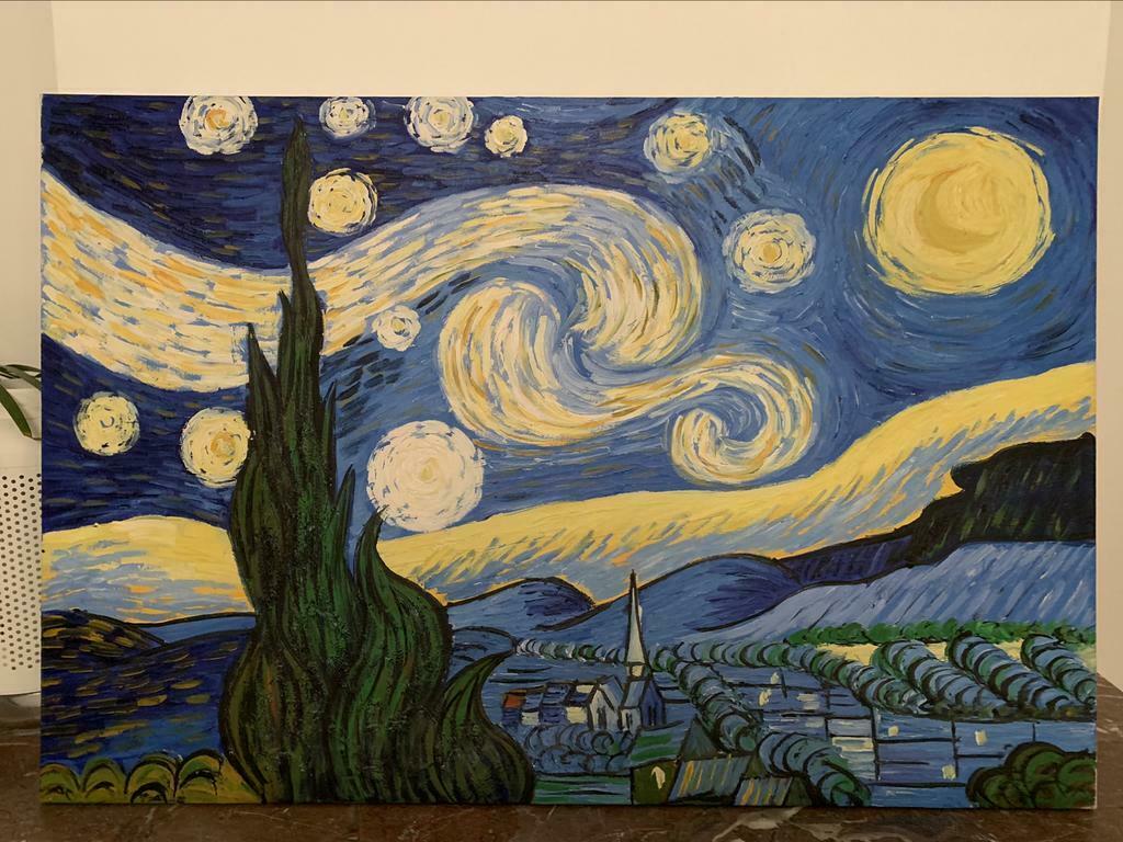 Van Gogh repro schilderij canvas houten frame, Ophalen of Verzenden