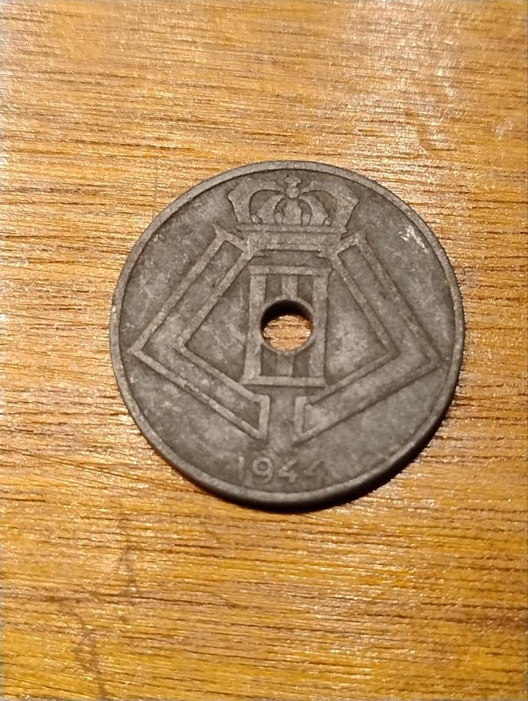 25 Belgische centiem - 1944, Ophalen of Verzenden, Losse munt