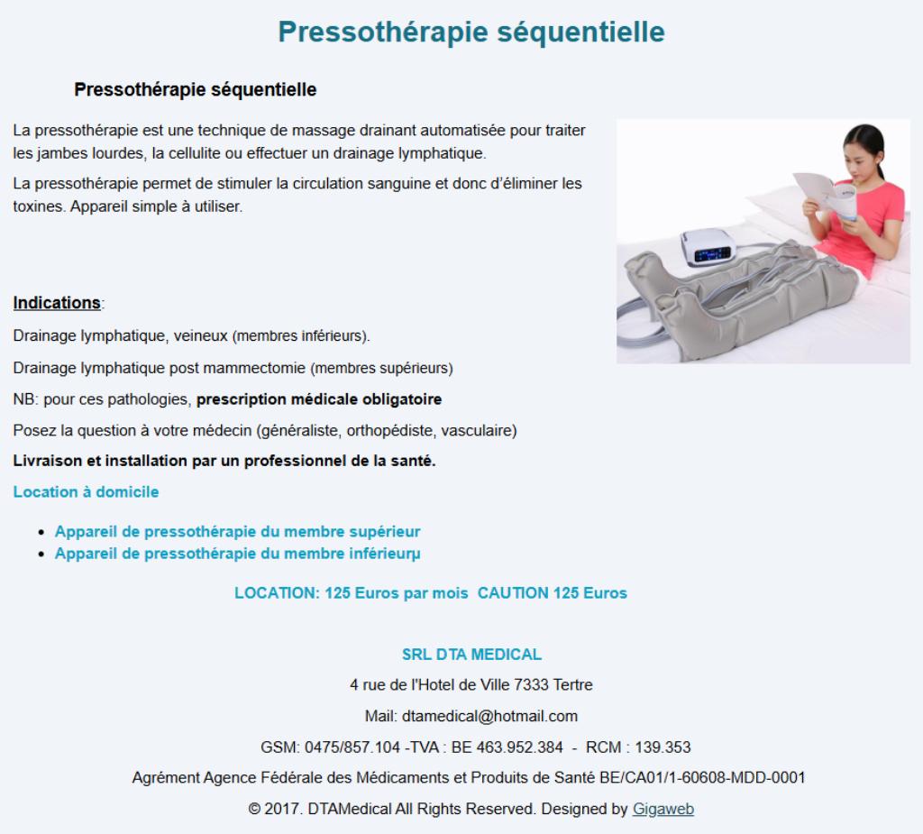 Location appareil de drainage lymphatique, Enlèvement ou Envoi