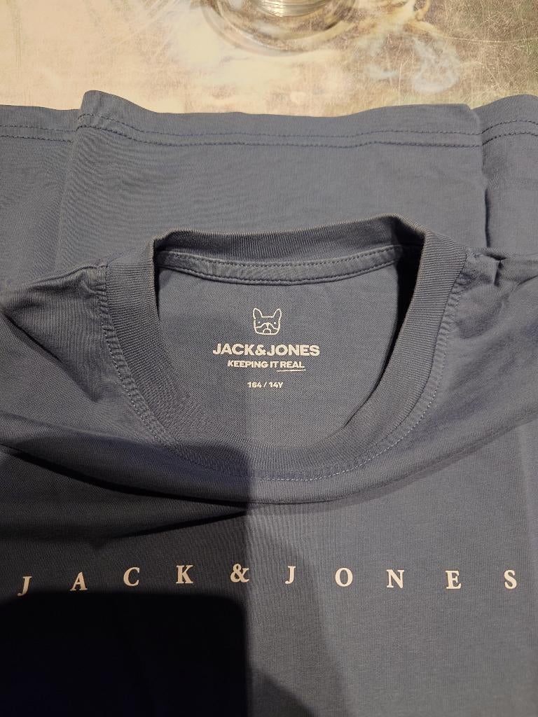 T-shirt Jack & Jones 164j blauw, Kinderen en Baby's, Kinderkleding | Maat 164, Gebruikt, Ophalen of Verzenden, Shirt of Longsleeve