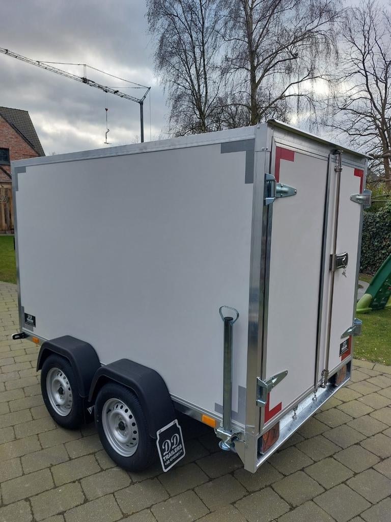 ACTIE !! Gesloten dubbelasser 750kg mtm- 250x150x150-nieuw!!, Auto diversen, Aanhangers en Bagagewagens, Nieuw, Ophalen