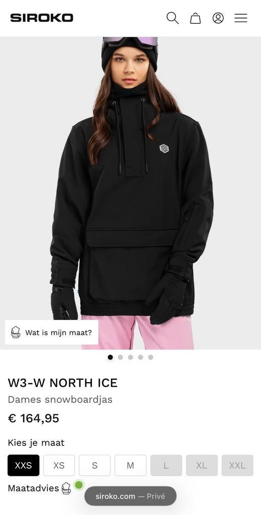 Snowboardjas Dames M Siroko W3-W North Ice, Ophalen of Verzenden, Zo goed als nieuw