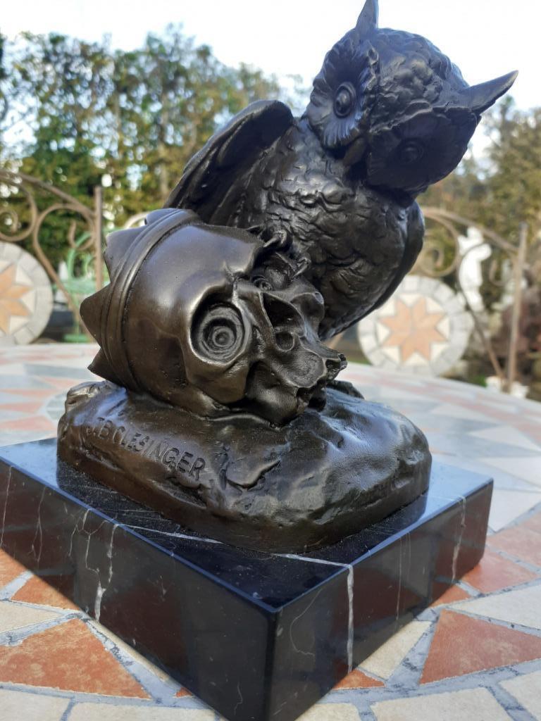 Superbe bronze animalier ( le hibou à la tête de mort), Enlèvement ou Envoi, Bronze