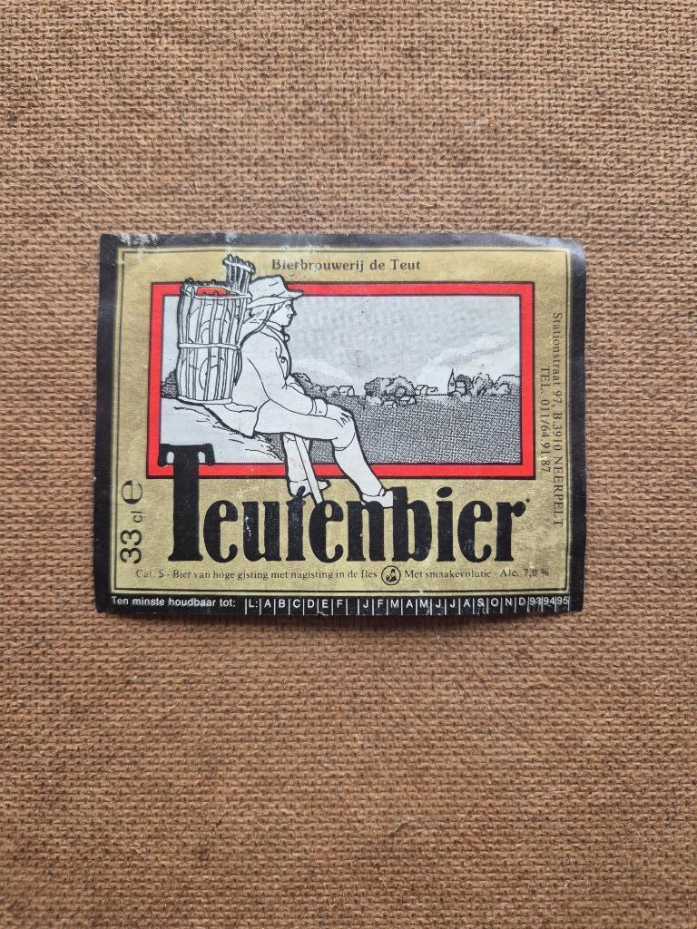Etiquette Teutenbier, Enlèvement ou Envoi, Utilisé, Autres types, Autres marques