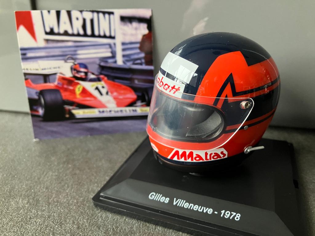 Gilles Villeneuve 1:5 helm 1978 Ferrari 312T Formule 1, Ophalen of Verzenden, Nieuw, Formule 1