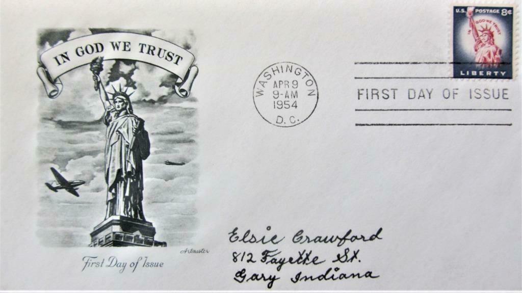 FDC - U.S.A.- KUNST- HET VRIJHEIDSBEELD, Ophalen of Verzenden, Gestempeld, Overige thema's