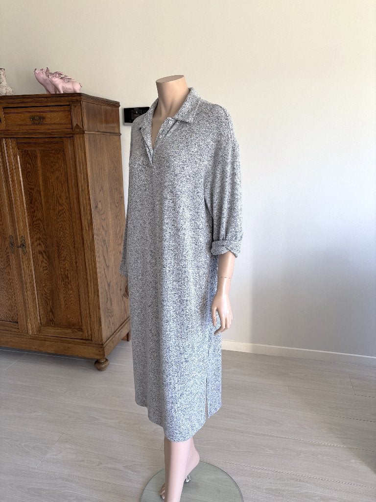 Jersey middellange kraagjurk knopen &splitjes – H&M – maat M, Vêtements | Femmes, Robes, Gris, Comme neuf, Sous le genou, Envoi