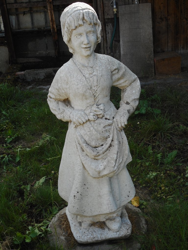 Tuinbeeld boer en boerin, Ophalen, Gebruikt