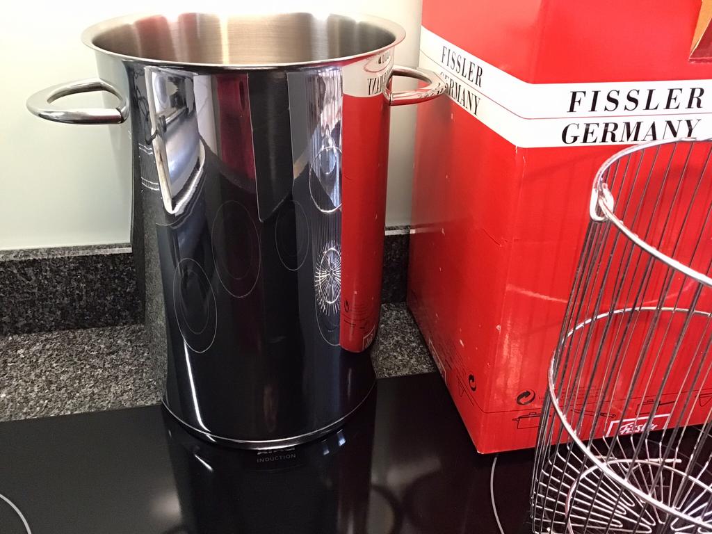Aspergekookpot Fissler, Ophalen, Zo goed als nieuw, Inox, Keramische plaat