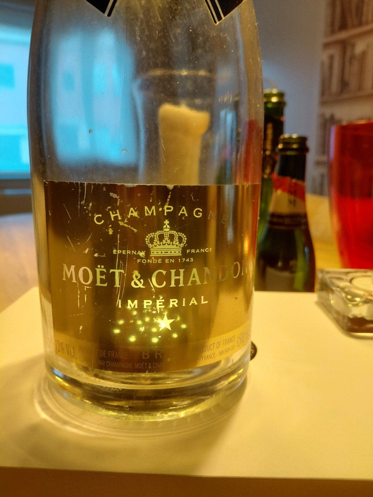 lege verlichte magnum fles moet champagnr, Ophalen of Verzenden