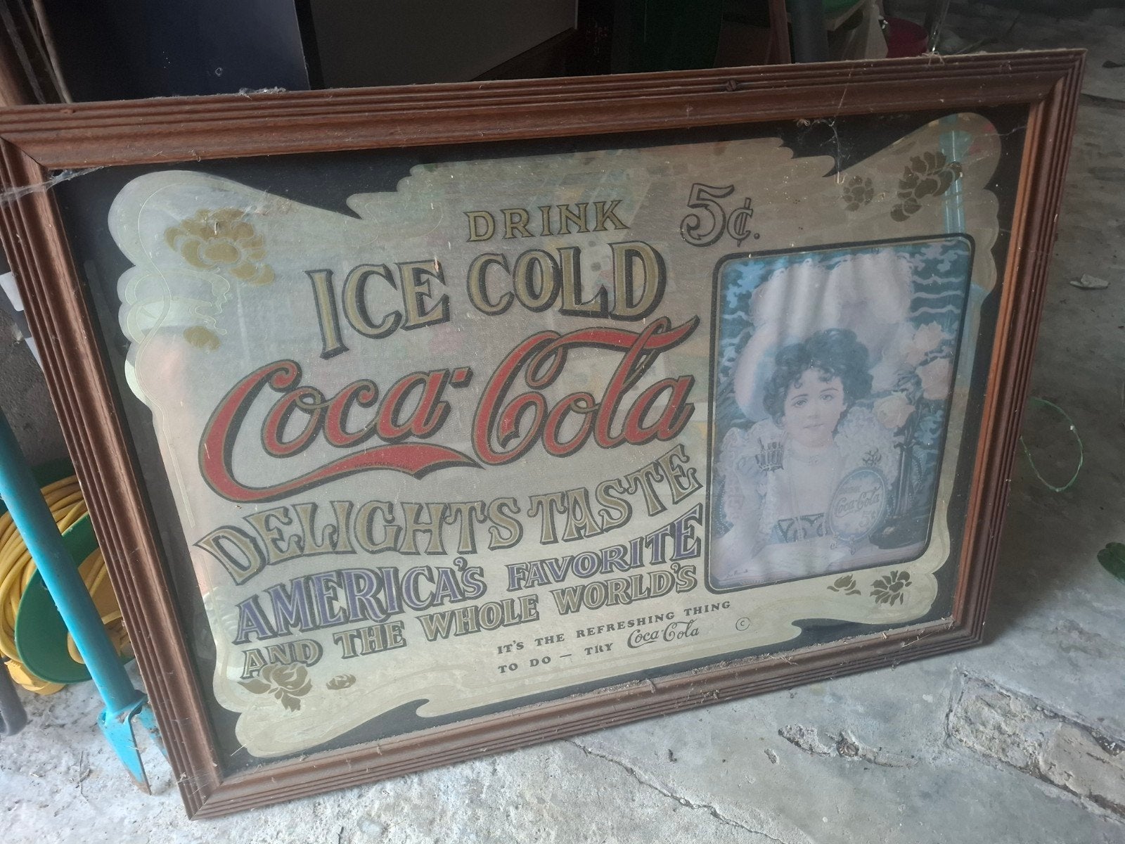 Vintage Coca-Cola reclamespiegel, Ophalen, 50 tot 100 cm, Minder dan 100 cm