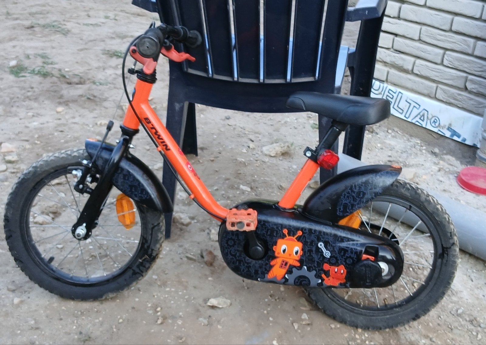 Oranje / zwart BTWIN kinderfiets, Ophalen