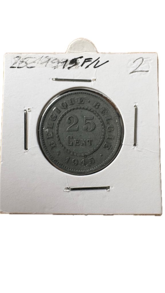 ALBERT I: 25 CENT, bezetting 1915FV, Postzegels en Munten, Munten | België, Ophalen of Verzenden