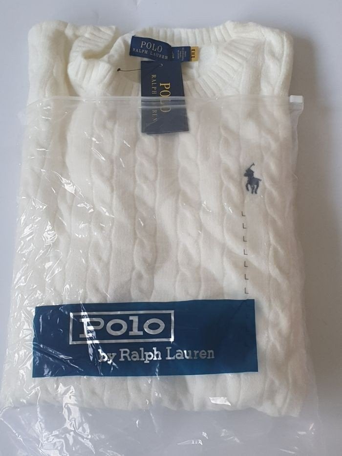 Polo Ralph Laure blanc, Neuf, Tour de cou 41/42 (L), Pull Ralph Lauren, Blanc