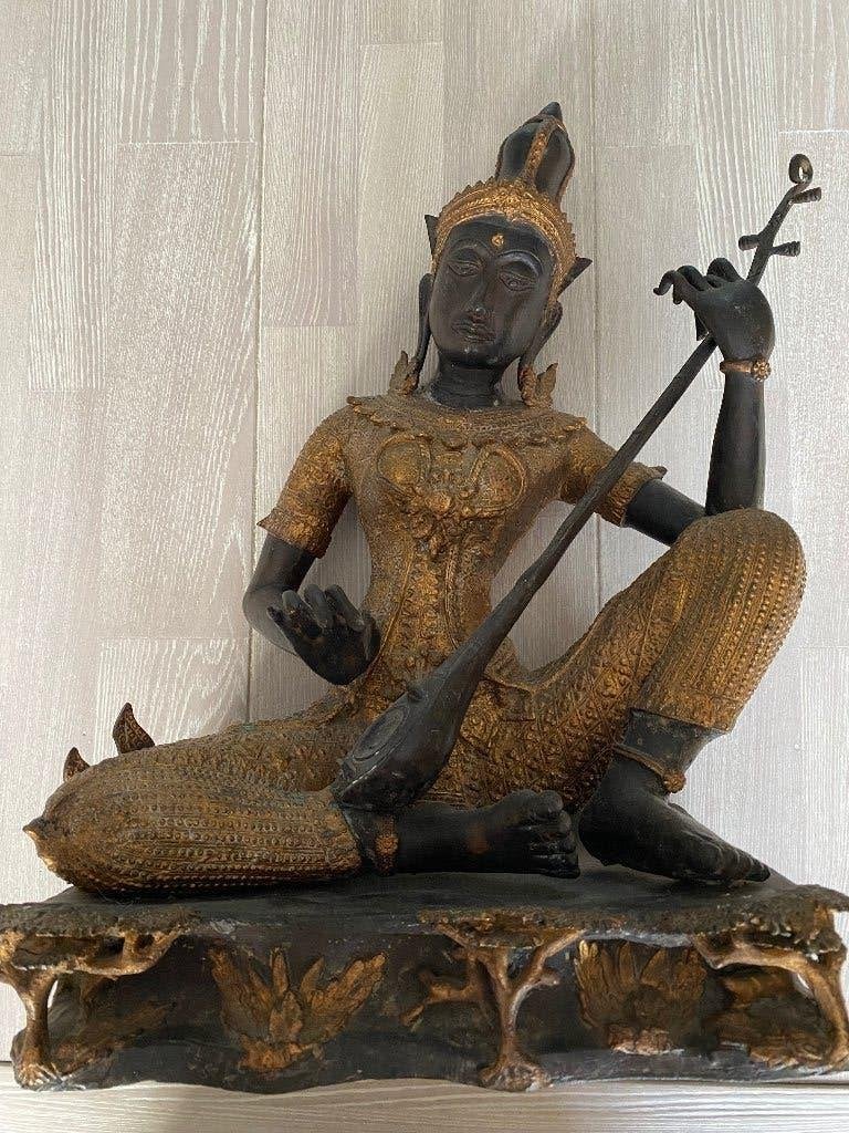 Thais massief bronzen beeld, Antiek en Kunst, Antiek | Brons en Koper, Ophalen of Verzenden, Brons