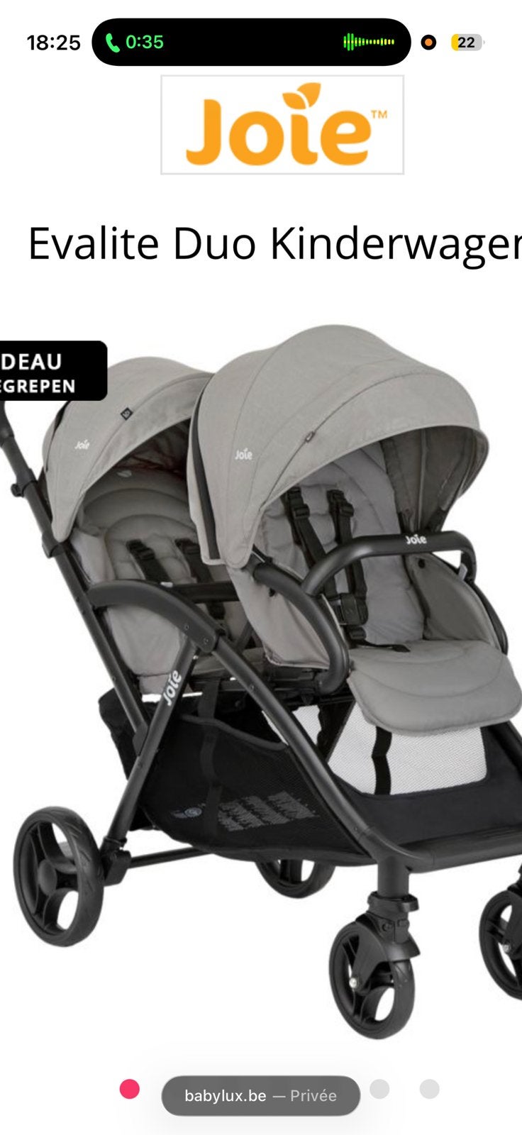 Duo kinderwagen, Kinderen en Baby's, Ophalen of Verzenden, Zo goed als nieuw