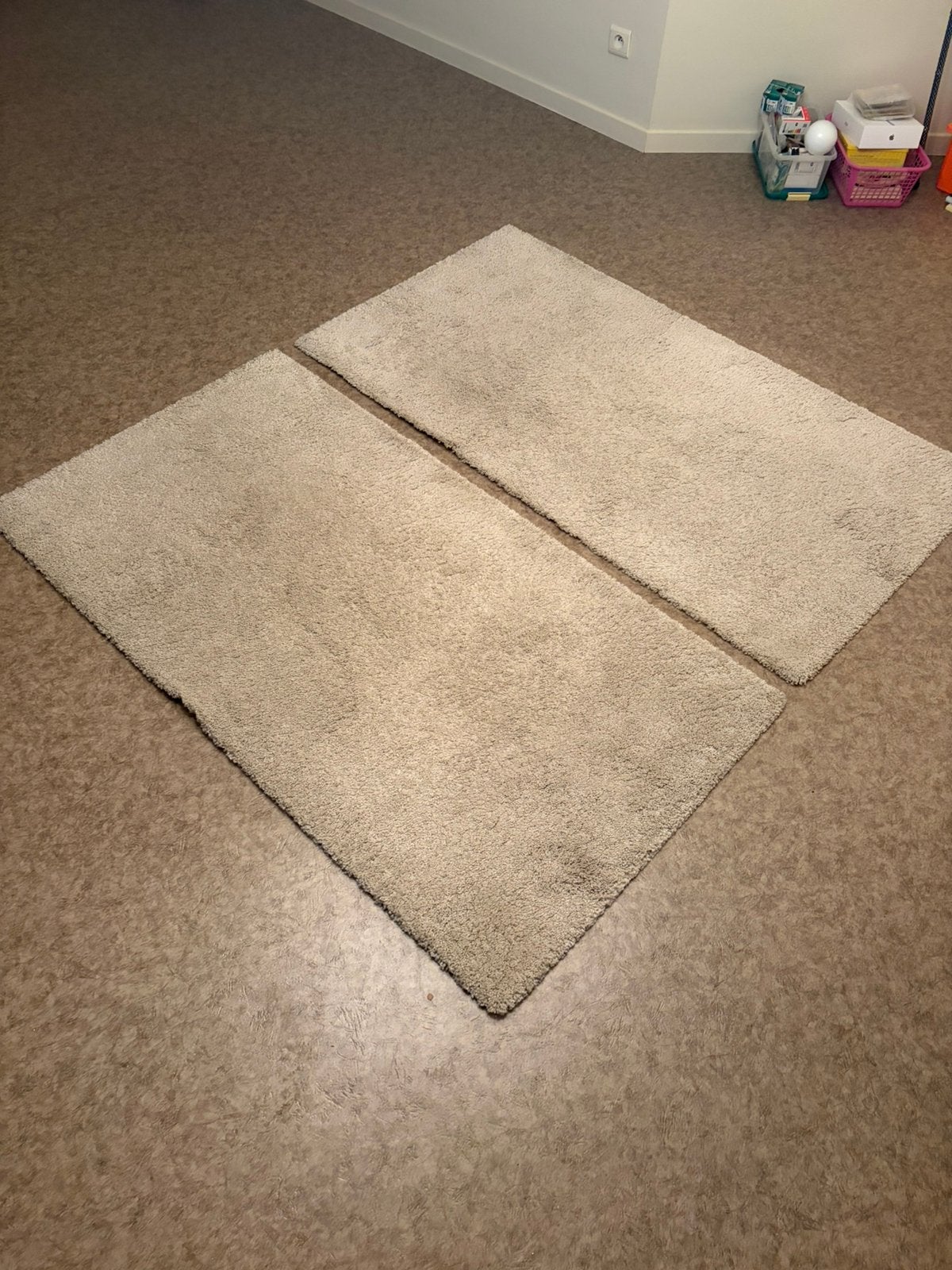 2 gebruikte IKEA ADUM vloermatten – grijs, Gris, Moins de 5 m², Enlèvement, Utilisé