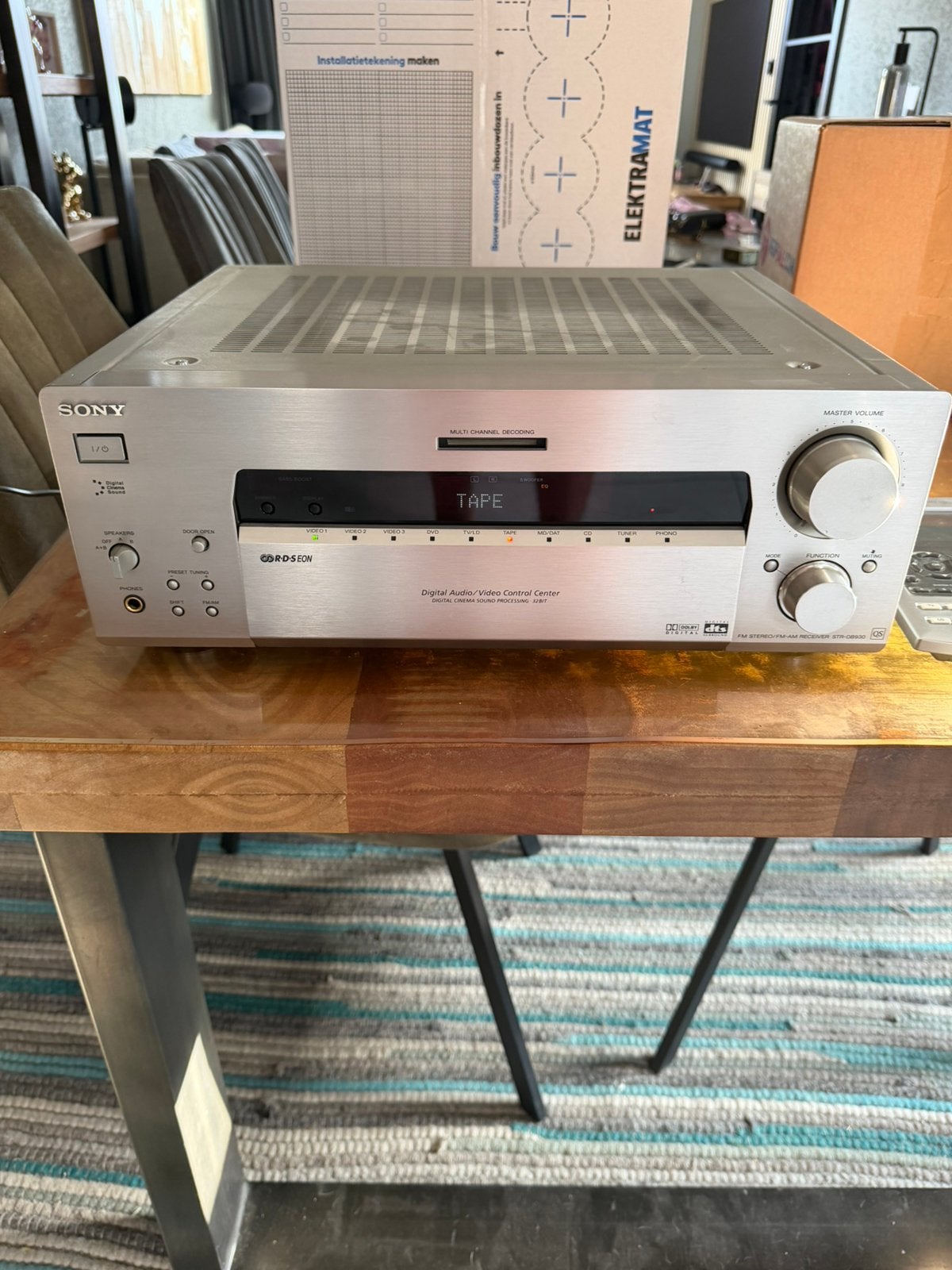 Sony STR-DB930 QS zilver receiver versterker, Ophalen of Verzenden, Zo goed als nieuw, Sony