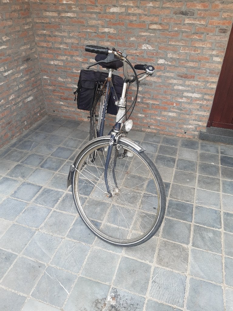 Herenfiets Norta Donkerblauw, Gebruikt, Velgrem, 57 tot 61 cm, Ophalen