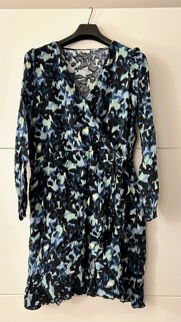 Versia blauwe jurk met print, Blauw, Maat 42/44 (L), Ophalen of Verzenden, Zo goed als nieuw