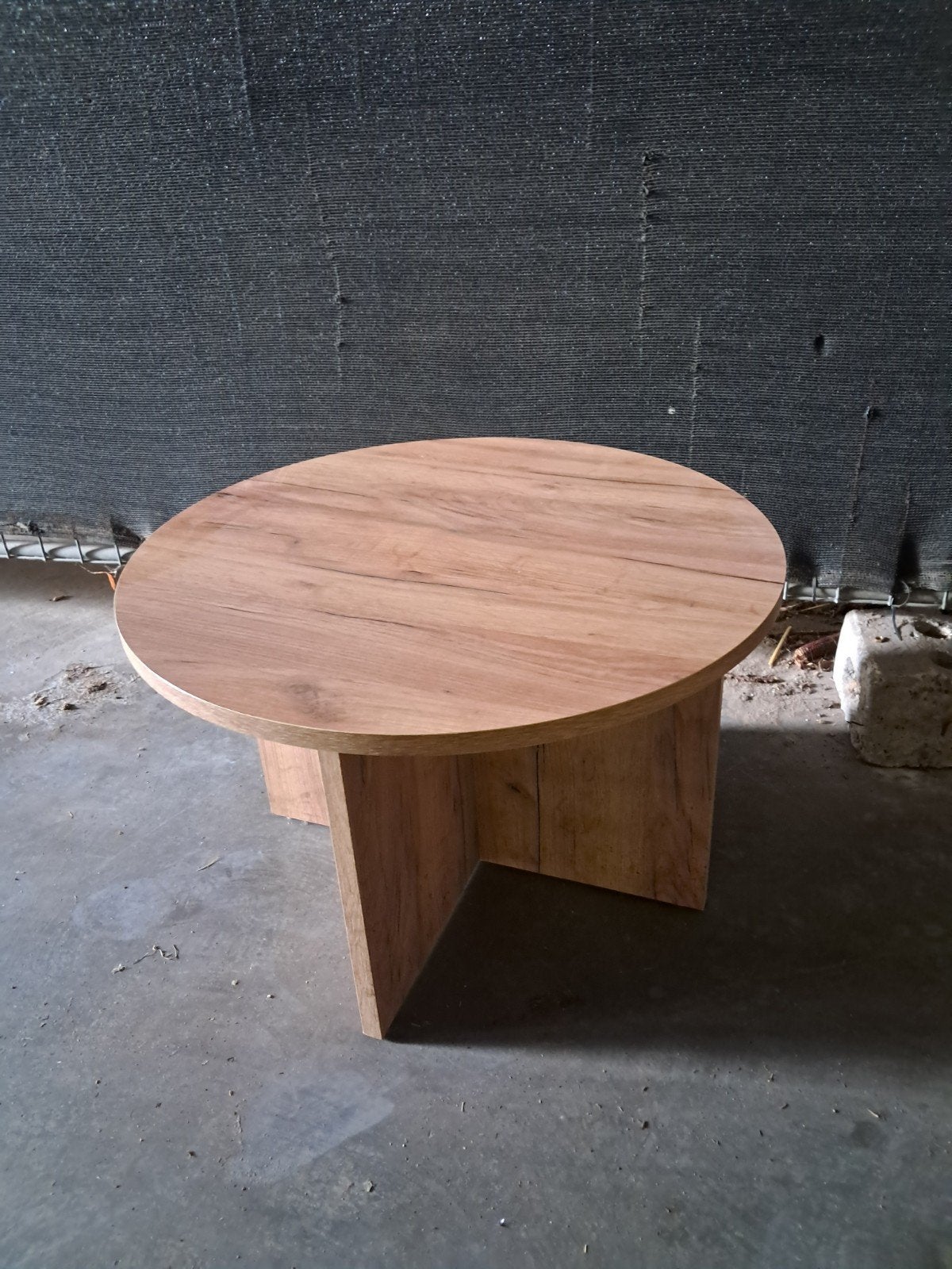 salon tafel hout lock, Huis en Inrichting, Tafels | Bijzettafels, Ophalen, Minder dan 45 cm, Rond, Zo goed als nieuw