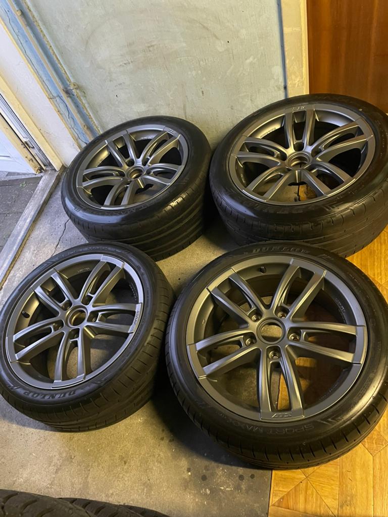 Jantes 18 pouces 5x130 avec pneus Porsche, Enlèvement, Comme neuf