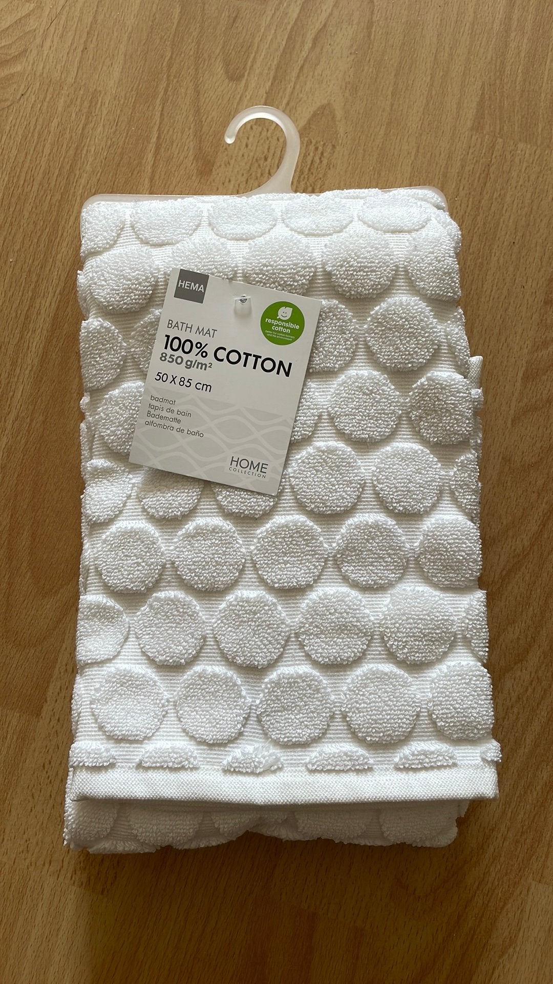 Tapis de bain épais Hema 100 % coton, Maison & Meubles, Enlèvement ou Envoi, Neuf, Blanc, Tapis de bain