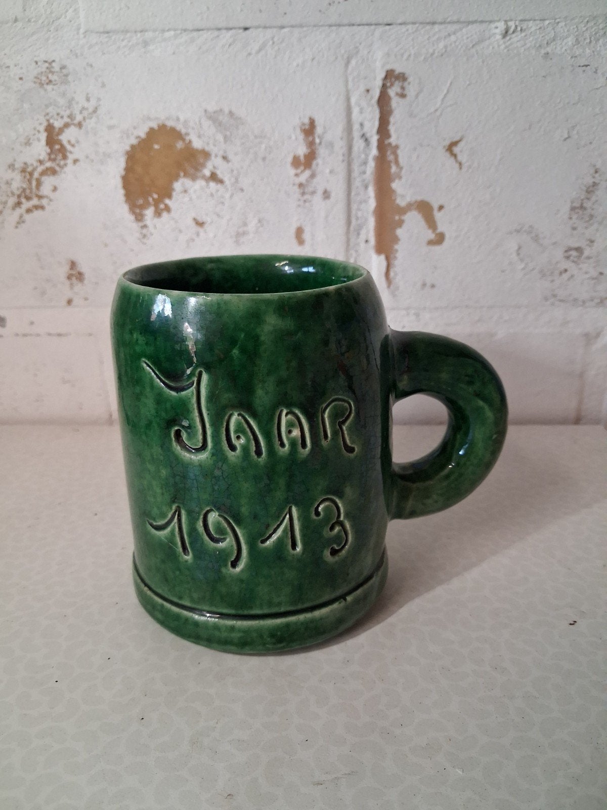Vlaams aardewerk bierpot " jaar 1913" noseda, Antiek en Kunst, Ophalen of Verzenden
