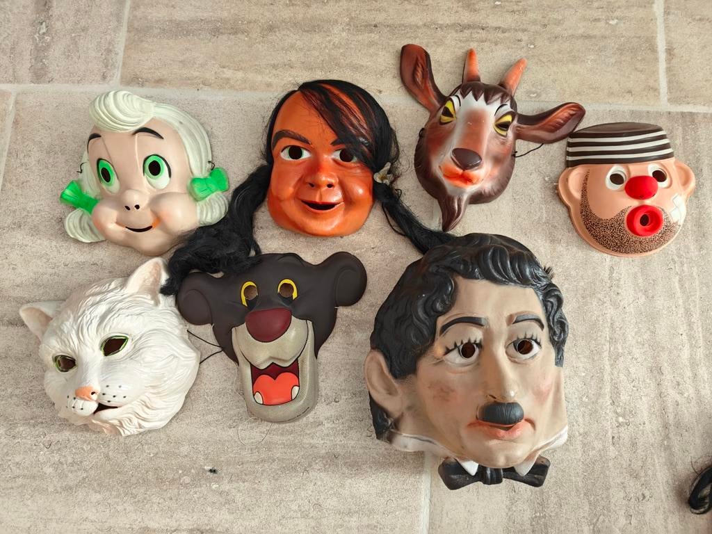 7 vintage Maskers, Hobby en Vrije tijd, Feestartikelen, Ophalen