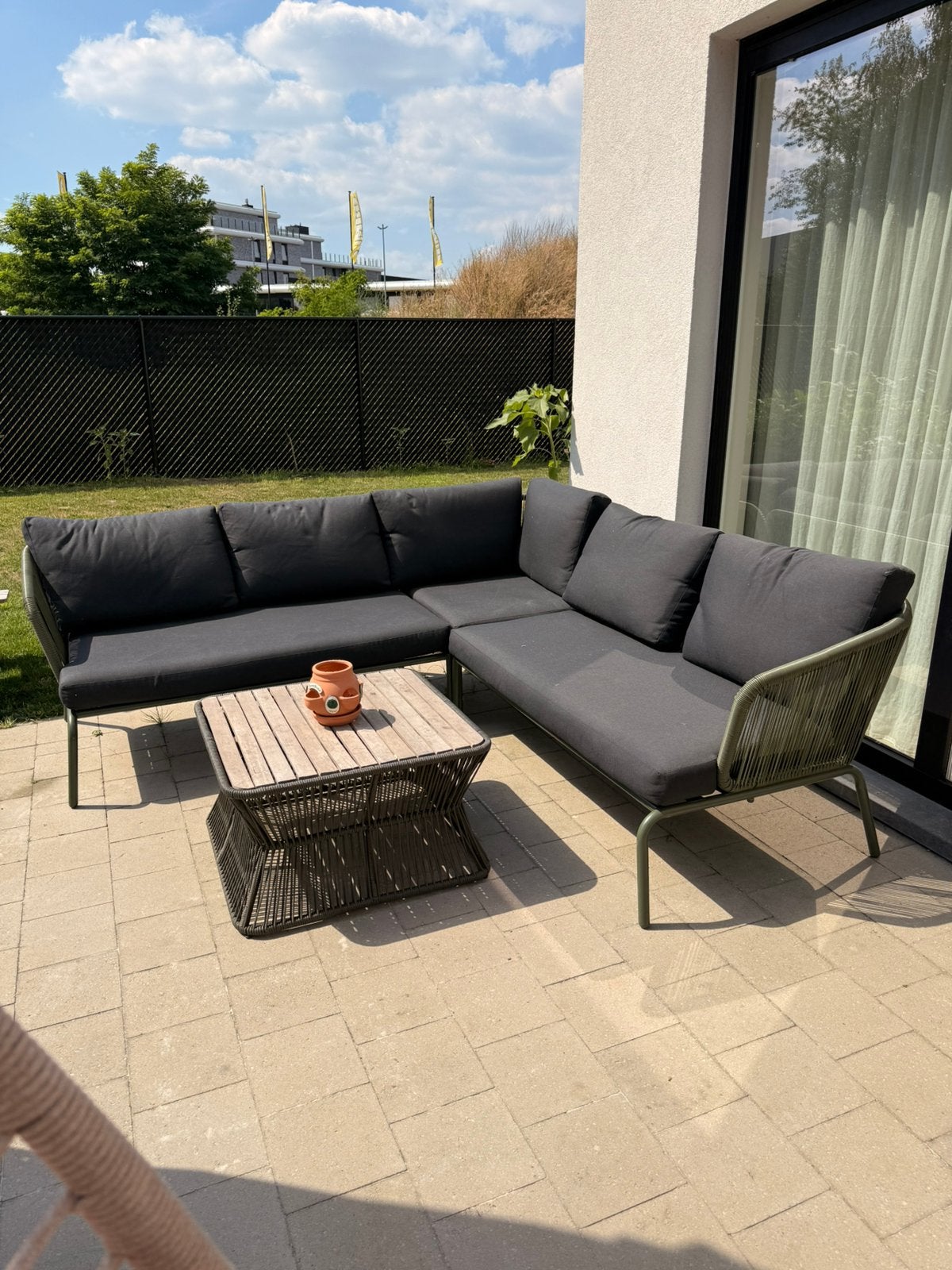 Moderne loungeset donkergroen, Ophalen, Zo goed als nieuw, Loungeset