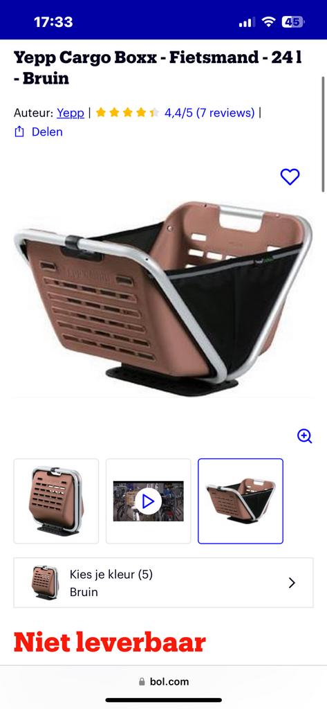 Yepp Cargo Boxx + Crown Support Nouveau, Enlèvement, Neuf, Panier de vélo, Fixation au guidon