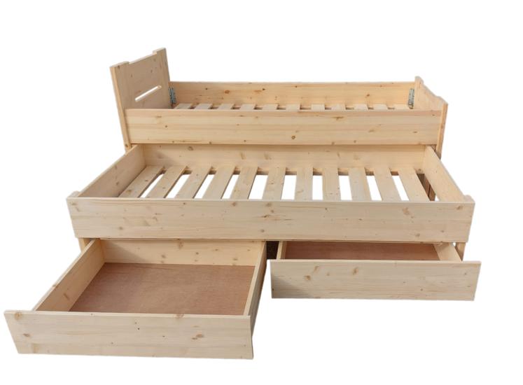1-persoonsbed met onderbed en 2 laden veel maten leverbaar, Enlèvement ou Envoi, Neuf, Lit mezzanine ou Lit superposé