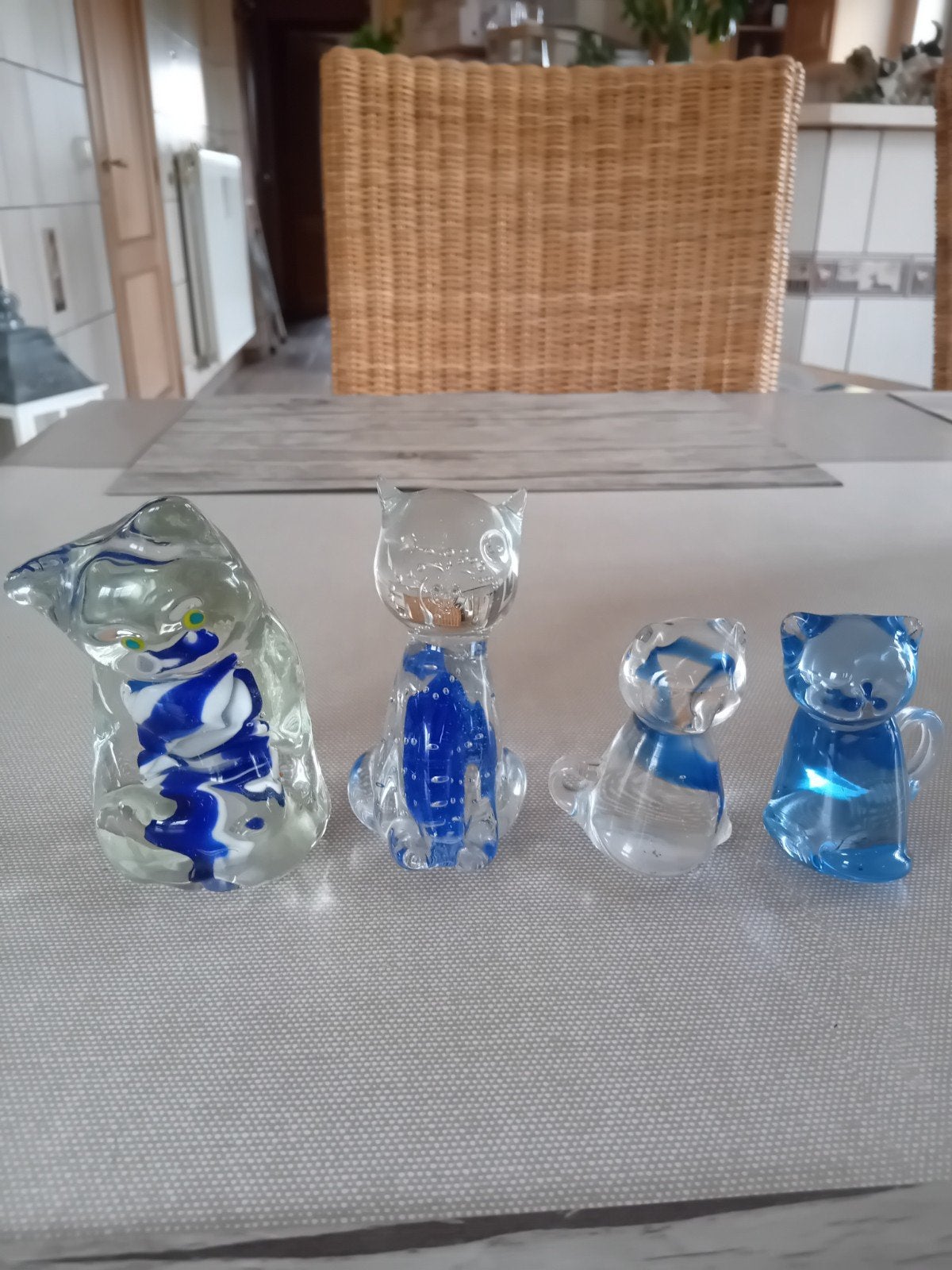 Lot de chats en verre 950 grammes, Enlèvement ou Envoi, Comme neuf, Animal