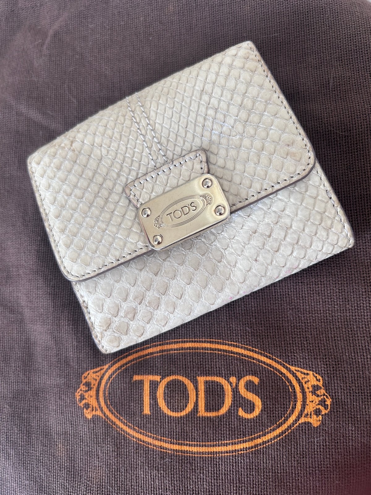 Tod's beige python-portemonnee, Ophalen of Verzenden, Gebruikt, Beige, Overige merken