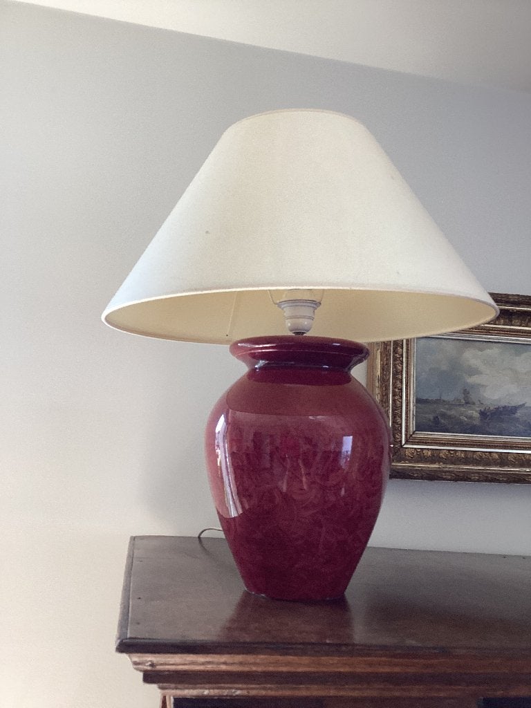 Lampe céramique rouge, Maison & Meubles, Lampes | Lampes de table, Comme neuf, Céramique, Pierre/céramique, Autres culots, Rouge