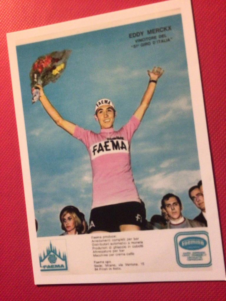 wielerkaart giro 1968 team faema eddy merckx, Envoi, Comme neuf
