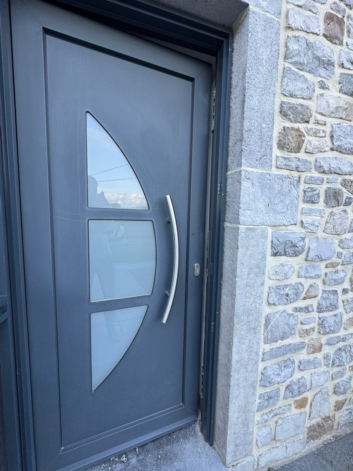 Porte entrée PVC gris anthracite RAL 7016, Enlèvement, Comme neuf