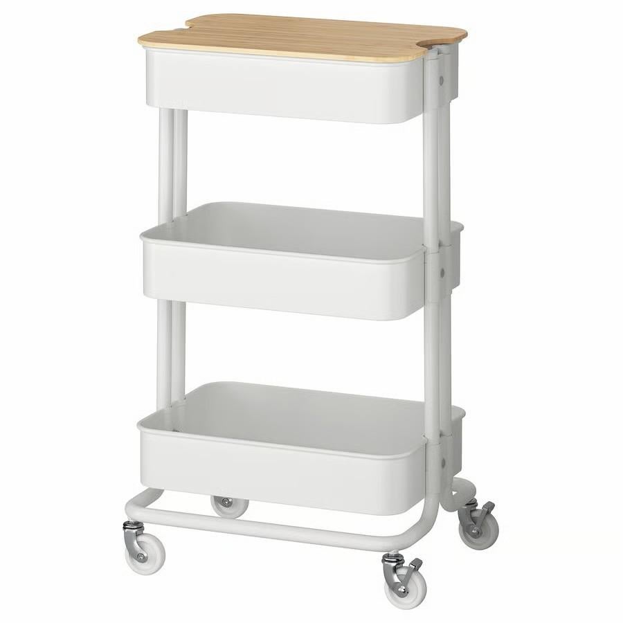 RÅSKOG Roltafel, wit, 35x45x77 cm, Enlèvement, Comme neuf, Blanc, Métal