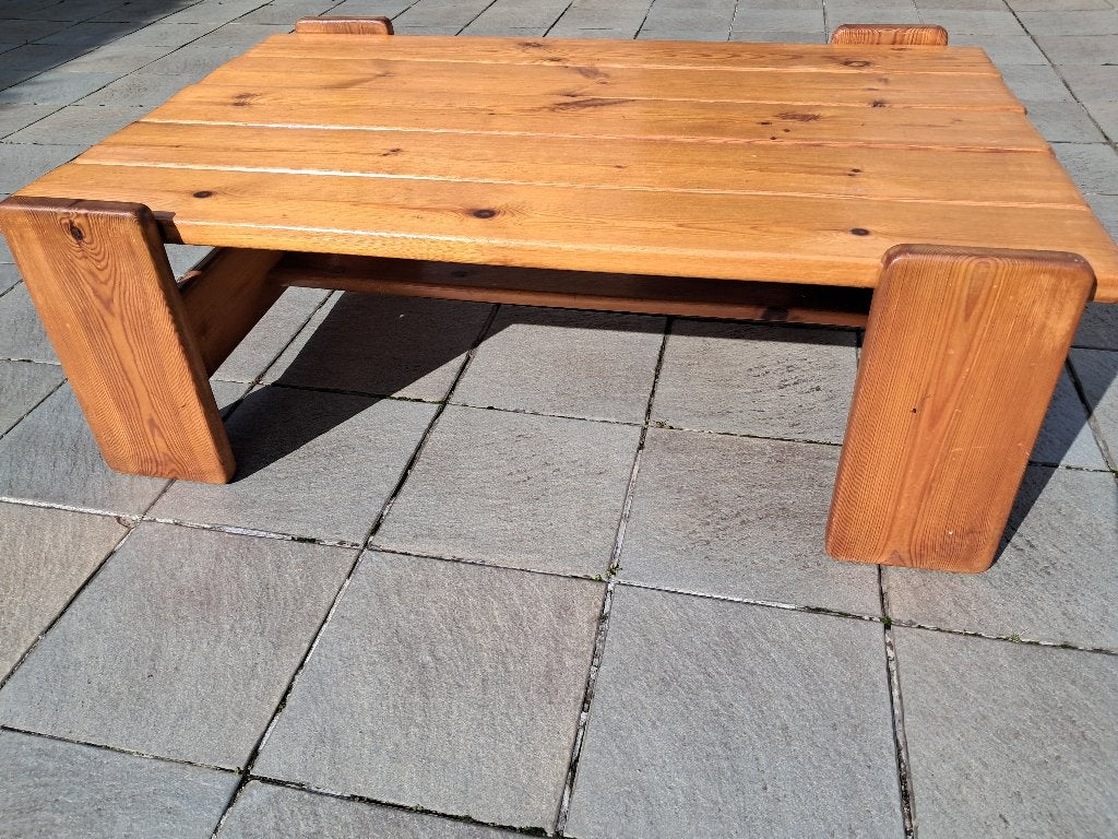 salontafel in dennenhout, Maison & Meubles, 100 à 150 cm, Dennenhout, Enlèvement, Utilisé